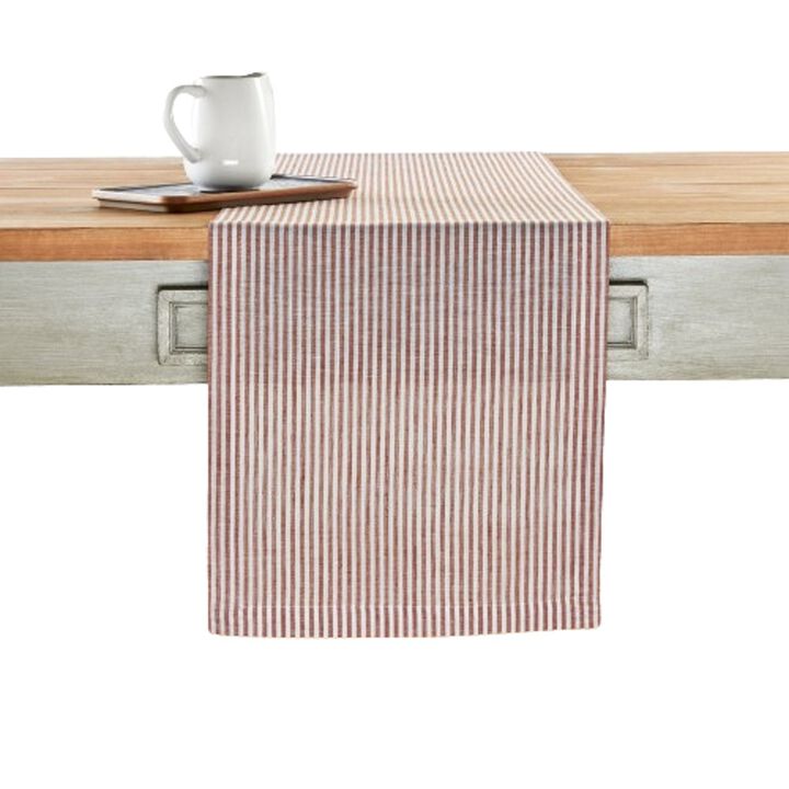 Solino Home 100% Pure Linen Table Runner 14 x 108 Inch | Narrow Stripe