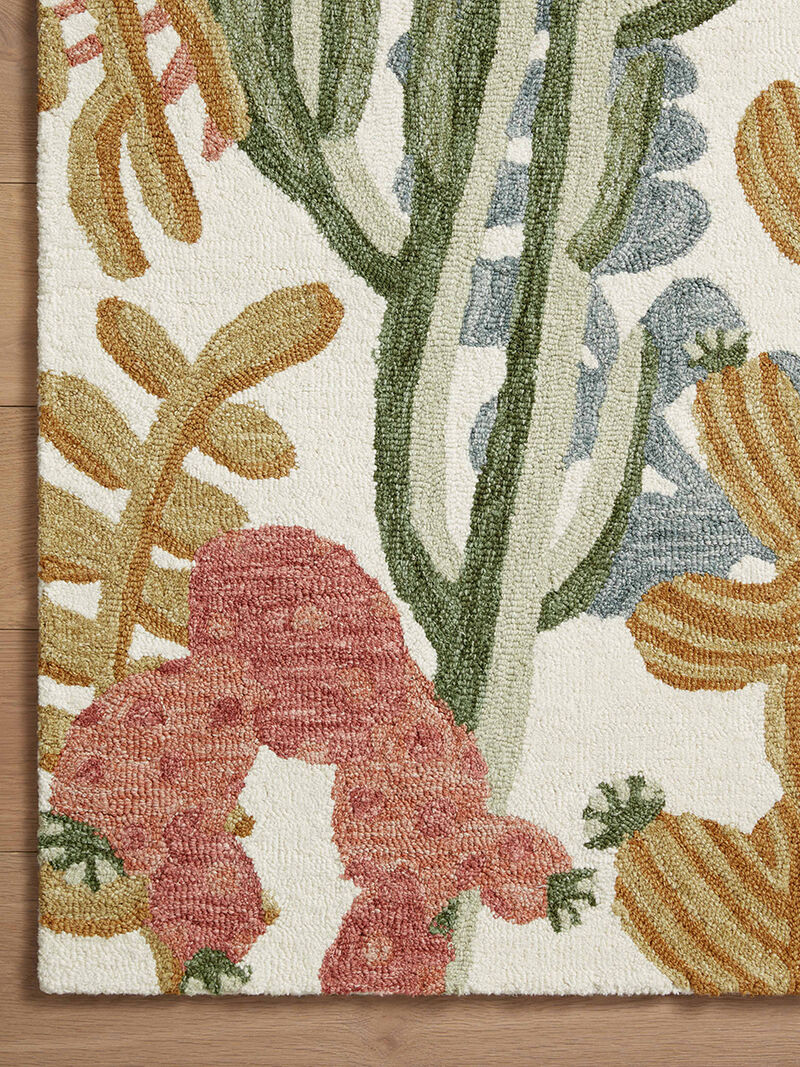 Cura CUR04 Ivory/Multi 18" x 18" Sample Rug
