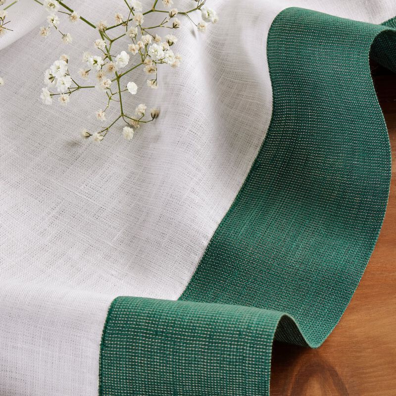 Solino Home 100% Pure Linen Table Runner 14 x 90 Inch | Festive Edge