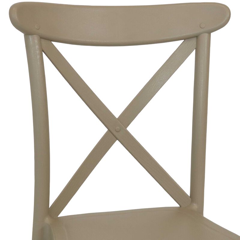 Sunnydaze Bellemead Plastic Patio Dining Chair - Coffee