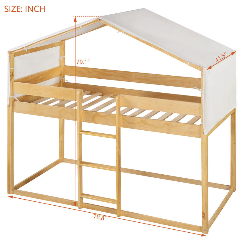 Merax Bunk Bed with Tent for Kids Children
