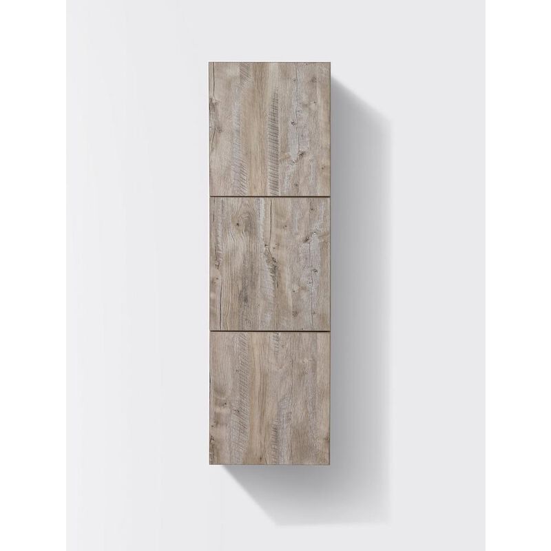 Kubebath 18 Wide by 59 High Linen Side Cabinet With Three Doors in Nature Wood Finish
