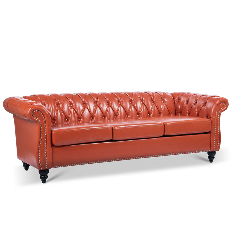 Rolled Arm Chesterfield 3 Seater Sofa