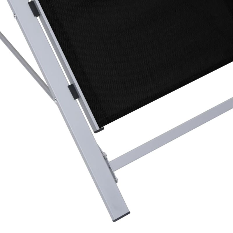 vidaXL Sunlounger Textilene and Aluminum Black