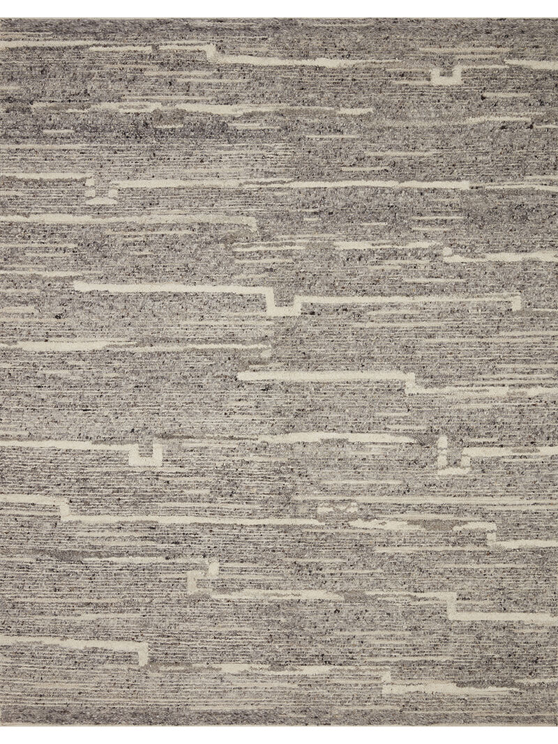 Rayan RAY03 Charcoal/Ivory 7'9" x 9'9" Rug