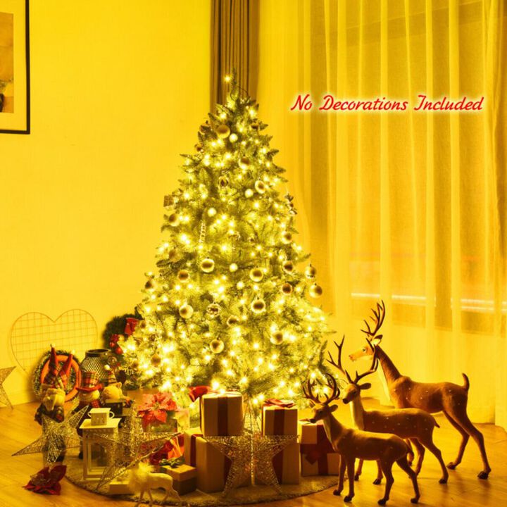 Hivvago 5/6 Feet Artificial Fir Christmas Tree with LED Lights and 600/1250 Branch Tips