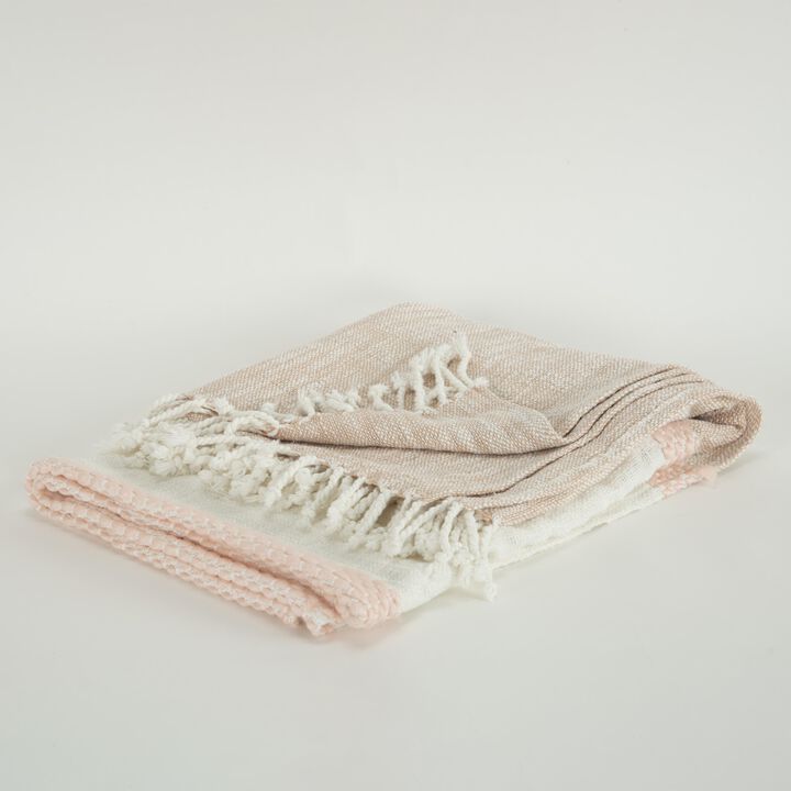 Blush/Natural 50" x 60" Throw Blanket