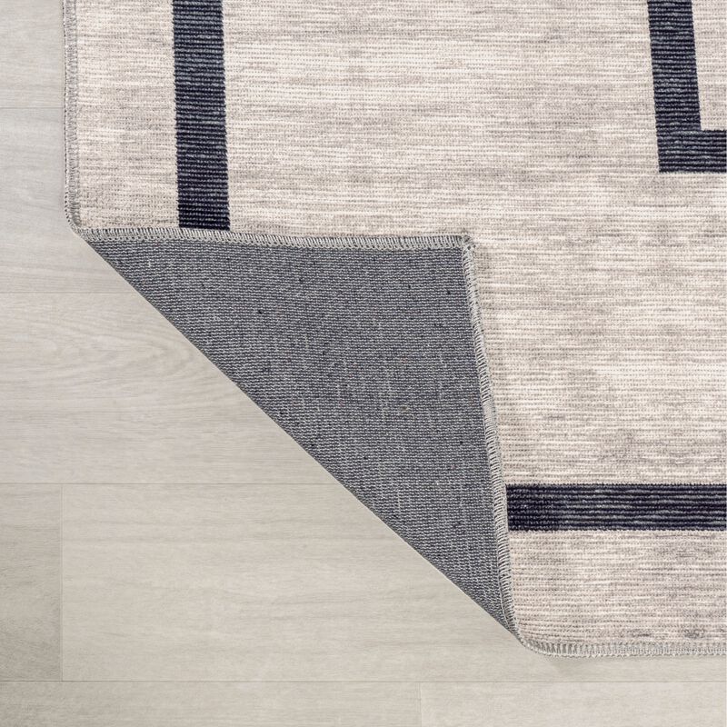 Ashkii Minimalist Medallion Machine Washable Area Rug