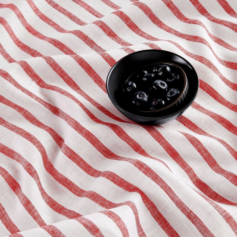 Solino Home 100% Pure Linen Tablecloth | Madison Stripe
