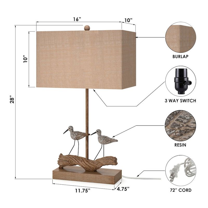 Lux Lighting Piper 28 Coastal table Lamp, (Set of 2)