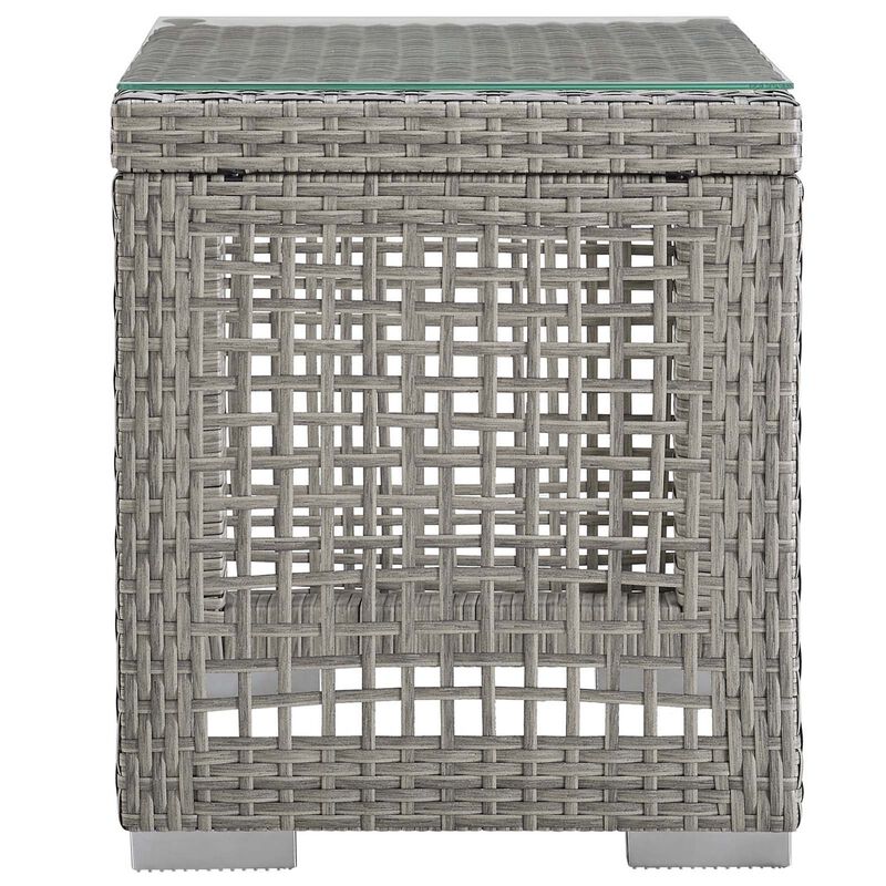 Aura Outdoor Patio Wicker Rattan Side Table-Benzara