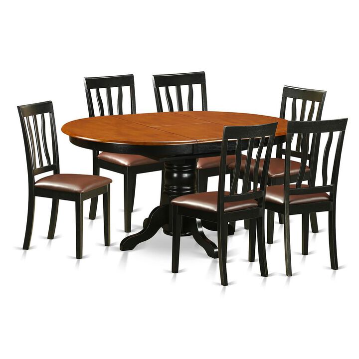 East West Furniture Dining  set  -  7  Pcs  with  6  Wooden  Chairs