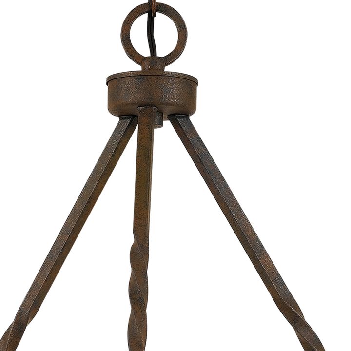 6 Bulb Metal Frame Chandelier with Resin Antler Design,Dark Bronze and Gold-Benzara