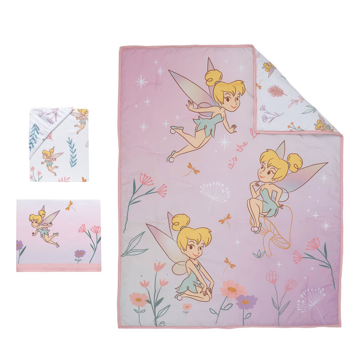 Bedtime Originals Tinker Bell 3-Piece Crib Bedding Set - Pink, Purple, White