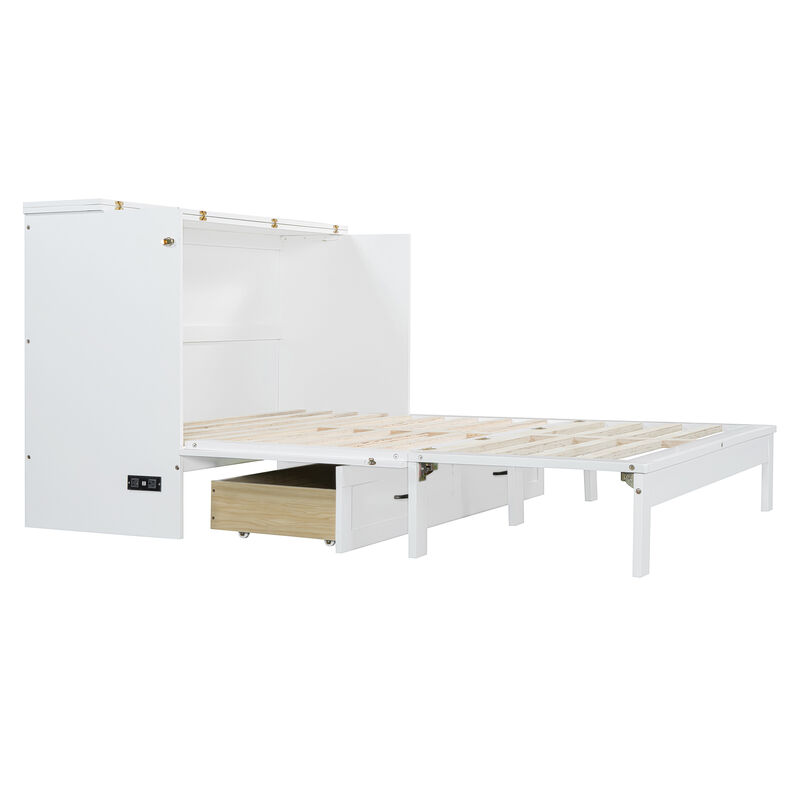 Merax Murphy Bed Cabinet with Drawers