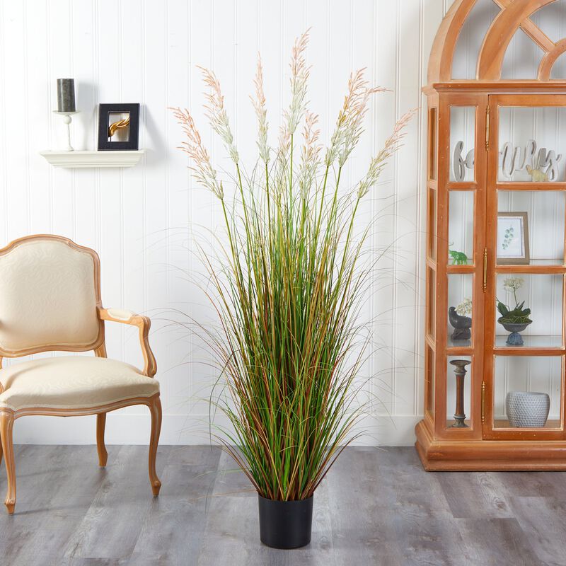 Hivvago 5.5" Plum Grass Artificial Plant