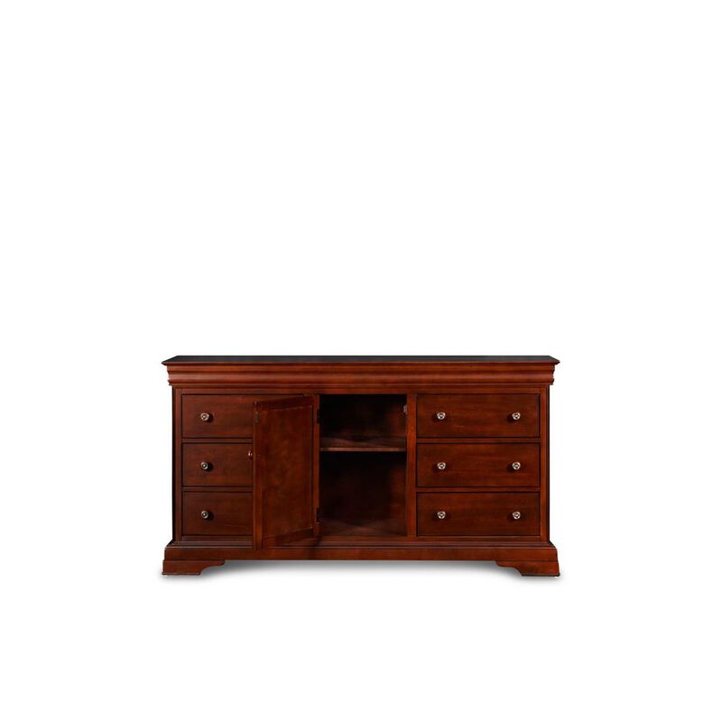 New Classic Furniture Furniture Versailles Solid Wood Engineered Wood Dresser in Cherry