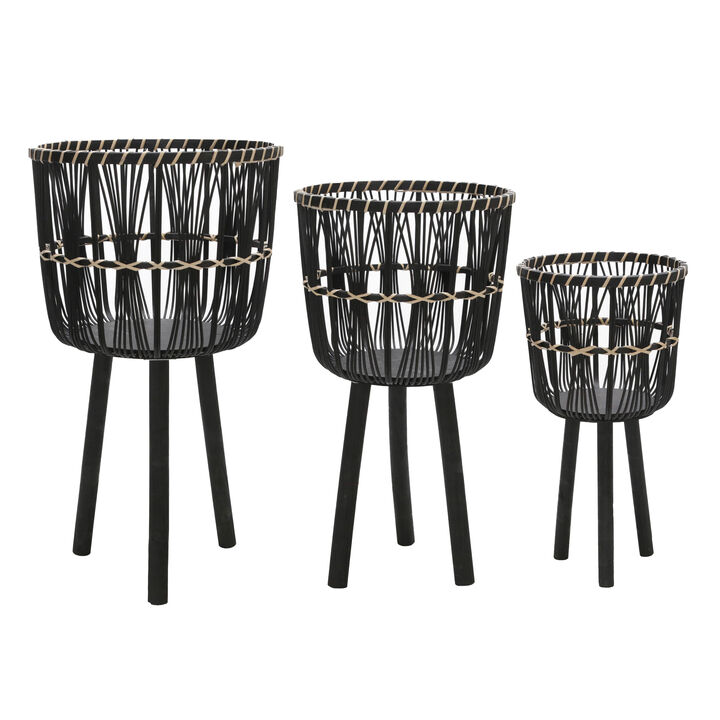 Bamboo Planters, Black