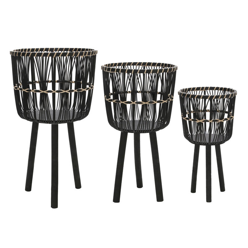Bamboo Planters, Black