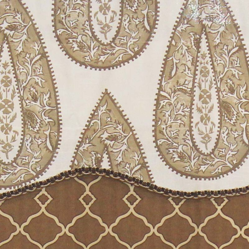 RLF Home Yorkshire Window Treatment Glory Valance 3" Rod Pocket 50" x 16" Cafe