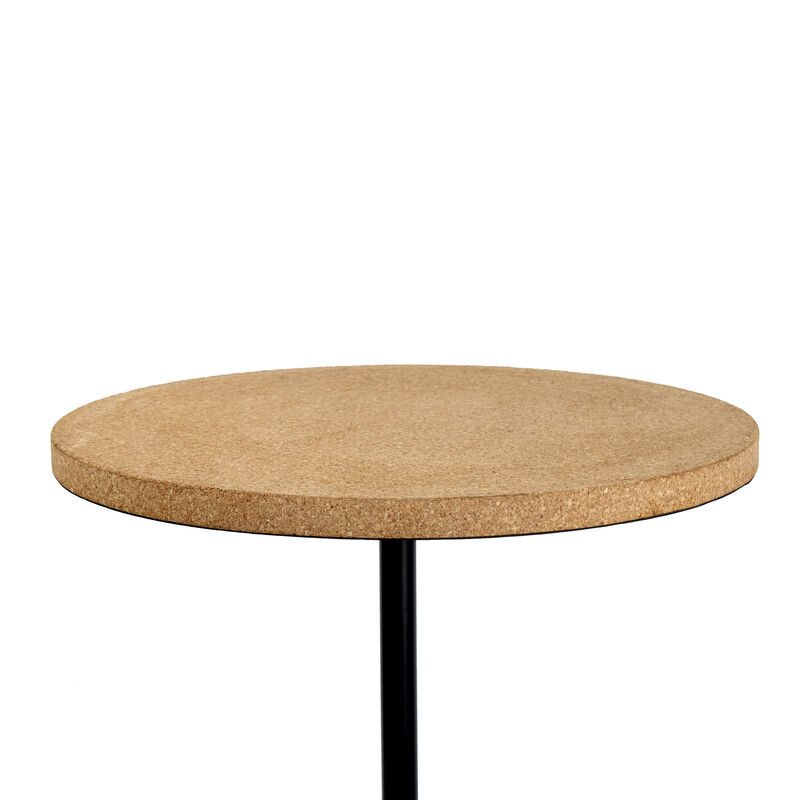 Calix Contemporary Minimalist Metal/Cork Round End Table