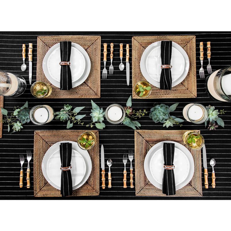 Solino Home 100% Pure Linen Tablecloth | Pinstripe