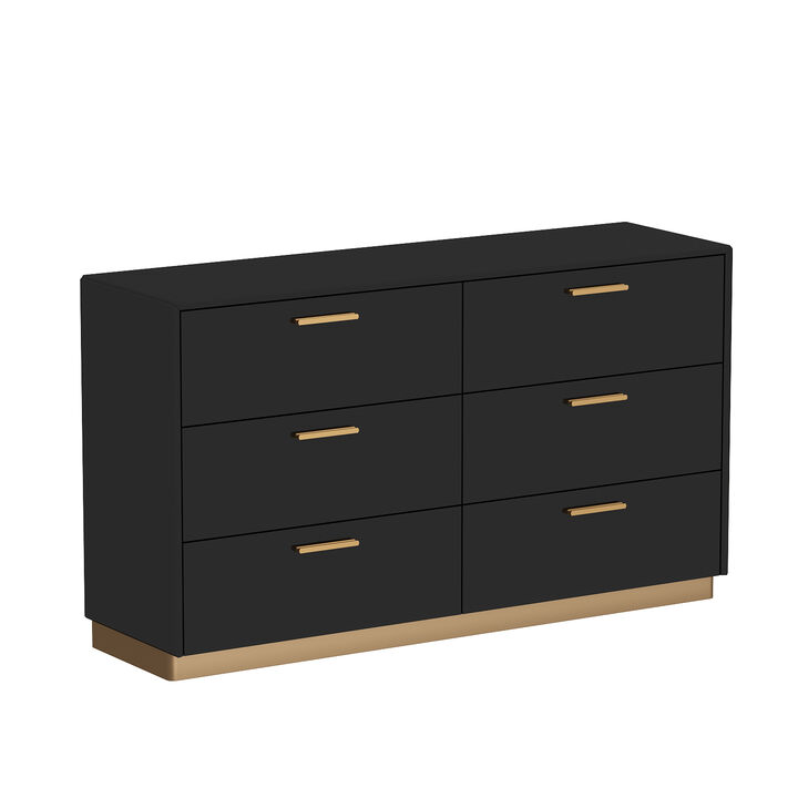 55.1" High Glossy 6-Drawer Double Dresser: A Stylish Storage Solution