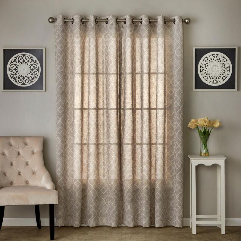 SKL Home By Saturday Knight Ltd Chainlink Window Curtain Panel - 52X63", Linen
