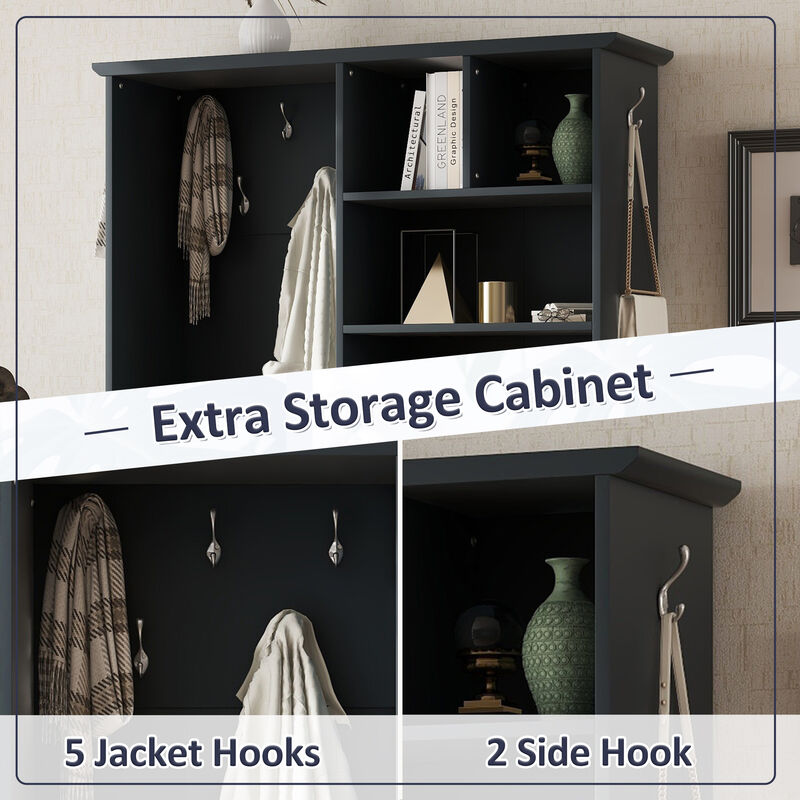 Merax Elegant Hallway Hall Tree Shoe Cabinet with Bench