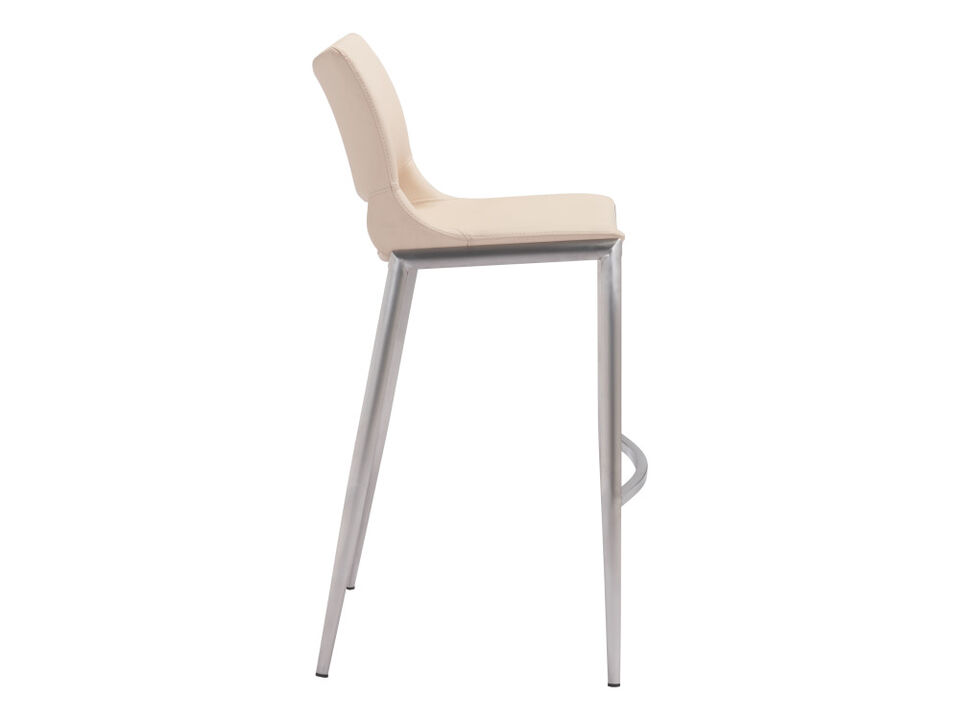 Ace Barstool (Set of 2) Light Pink & Silver