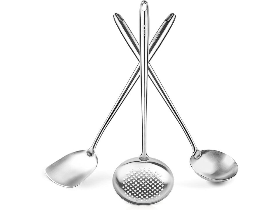 Yosukata 17" Wok Spatula and Ladle Skimmer Spoon