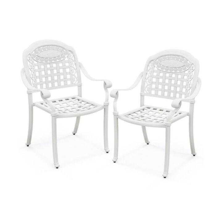 Hivvago Cast Aluminum Patio Chairs Set of 2 with Armrests