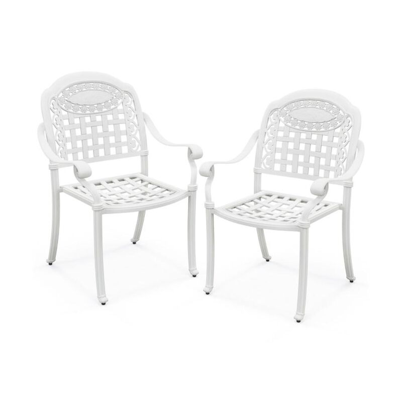 Hivvago Cast Aluminum Patio Chairs Set of 2 with Armrests