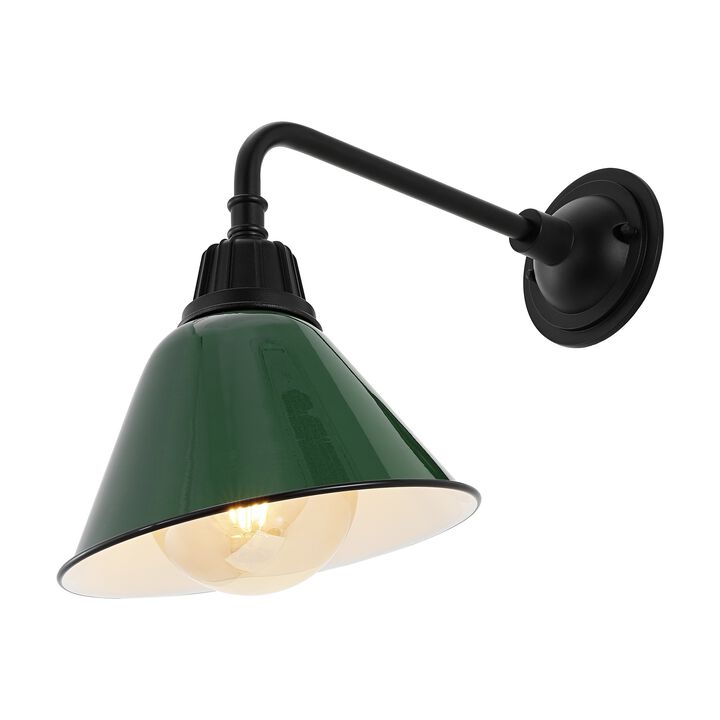 Croydon Farmhouse Industrial Indoor/Outdoor Iron LED Gooseneck Arm Outdoor Sconce