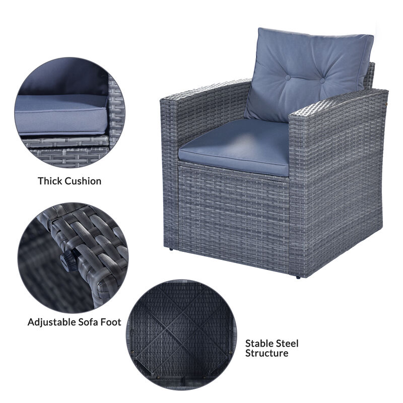 Merax 6-piece All-Weather Wicker PE rattan Patio Outdoor Dining Set