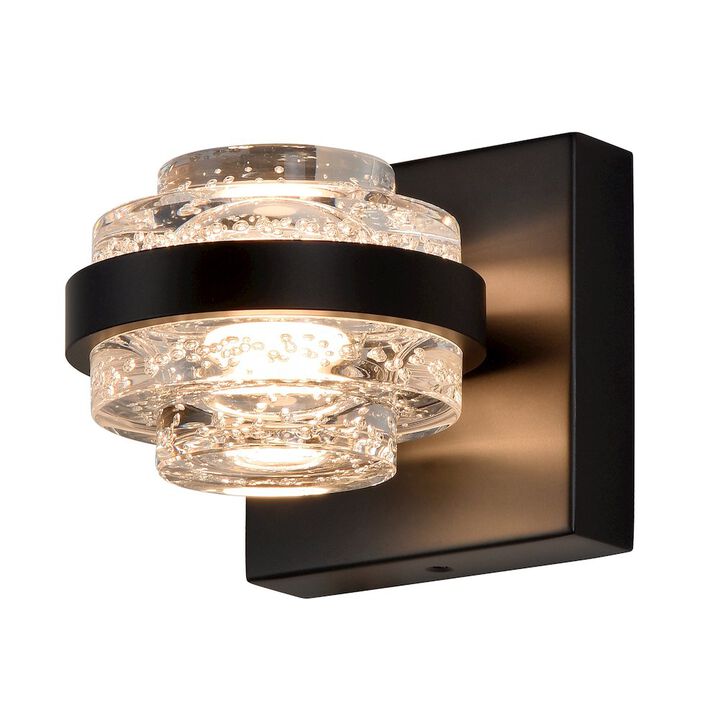 VONN Lighting 1-Light Integrated LED Wall Sconce Lighting in Black