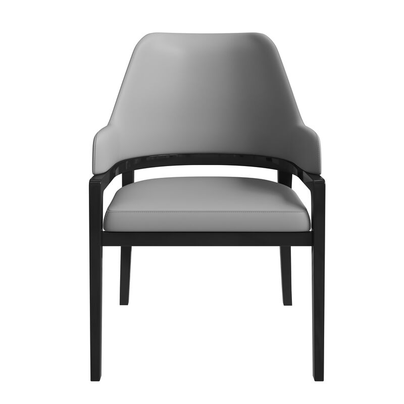 Leisuremod Ethora Collection Modern Wooden Dining Chair in Light Toupe Set of 2
