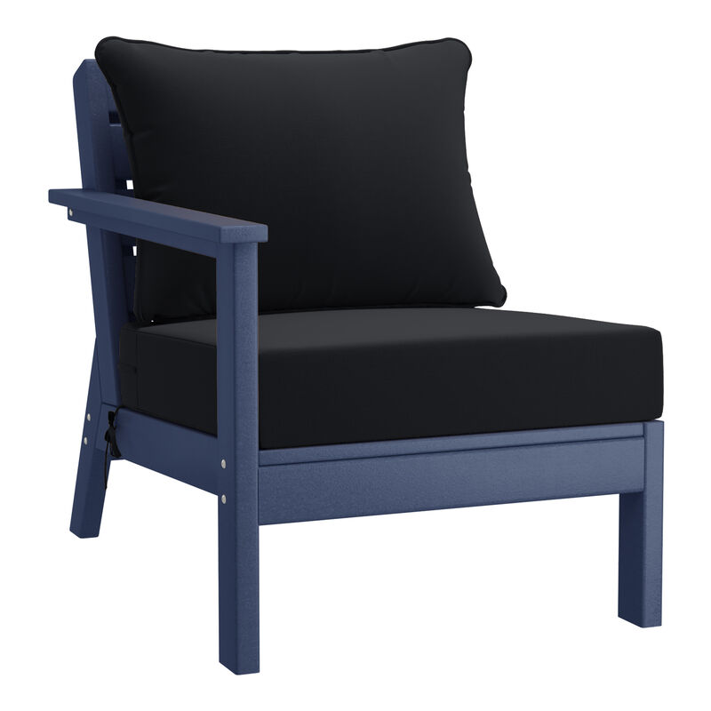 WestinTrends Outdoor Patio HDPE Loveseat Sofa with Patio Cushions