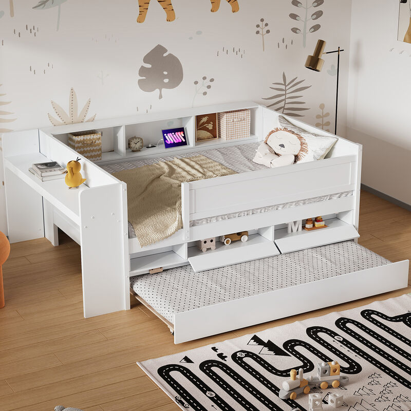 Merax Daybed Bed with Drawers and Trundle