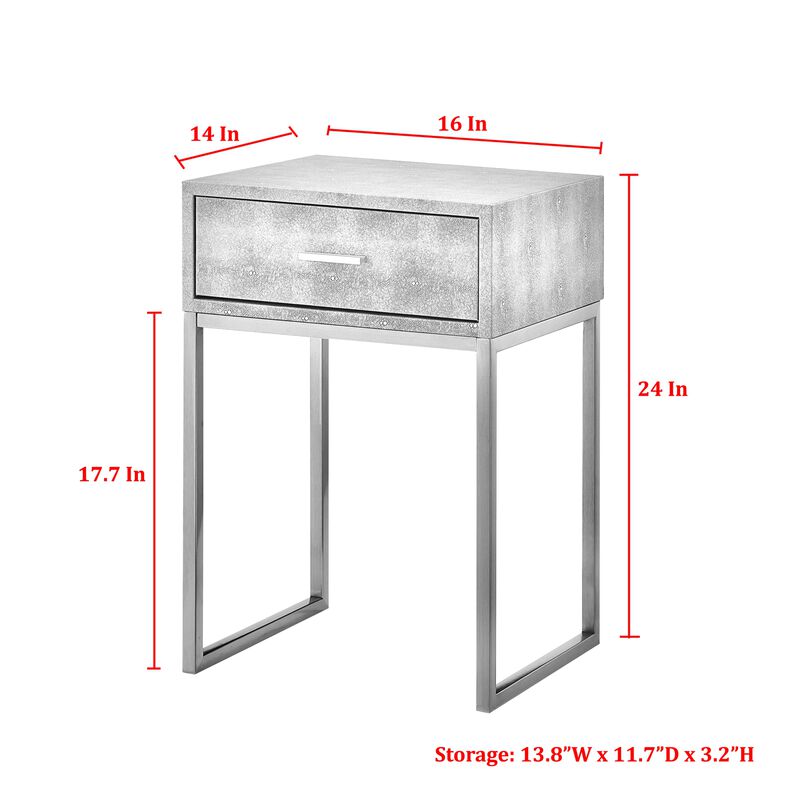 Nicole Miller Taha Faux Shagreen End Table