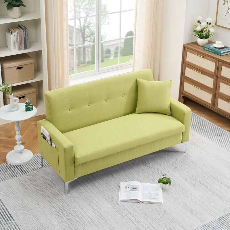 Merax Upholstered Loveseat Sofa with Hidden Storage