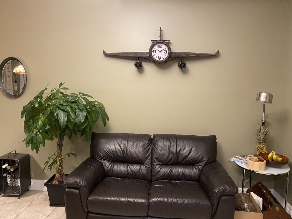 Metal Medium Rust Vintage Fighter Jet Wall Clock with White clock face
143*20*46CM