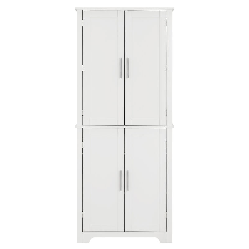 White Wood 15 in. Pantry Cabinet with Shelve and Storage