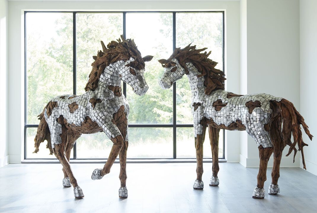 Mustang Galloping Horse Armored Sculpture