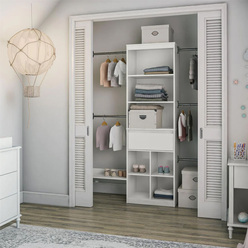 Grow With Me Adjustable Kids Closet Organizer System with Adjustable Poles