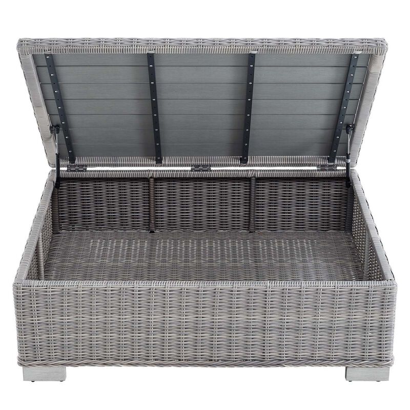 Conway 45" Outdoor Patio Wicker Rattan Coffee Table-Benzara