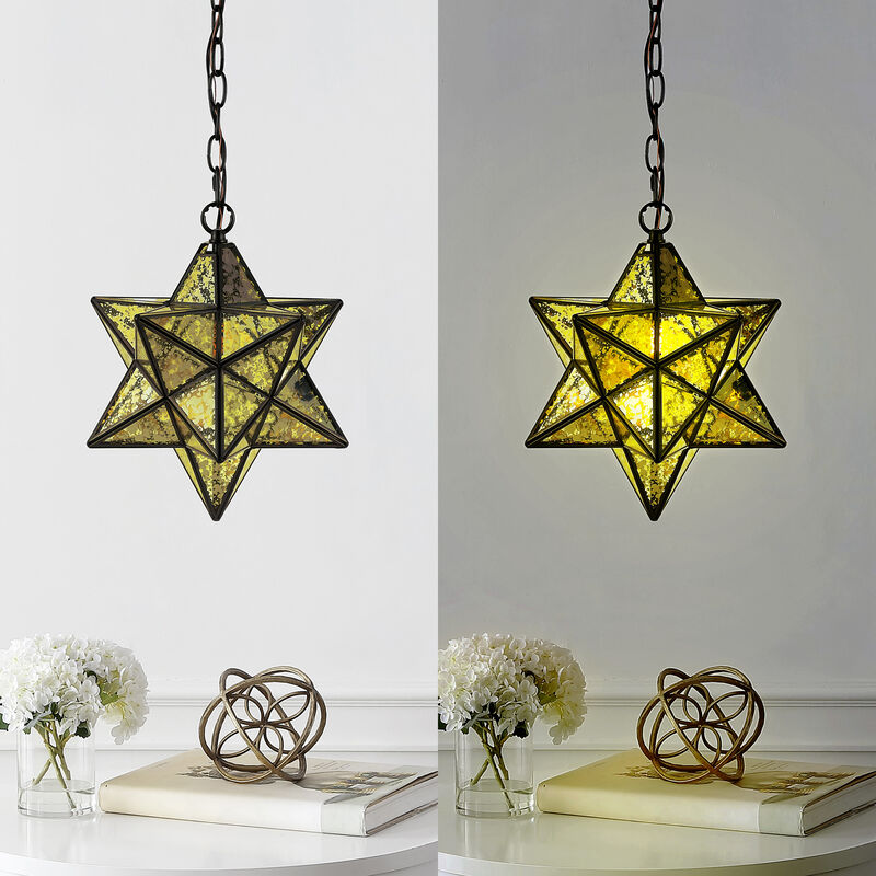Stella Moravian Star Metal/Clear Glass LED Pendant