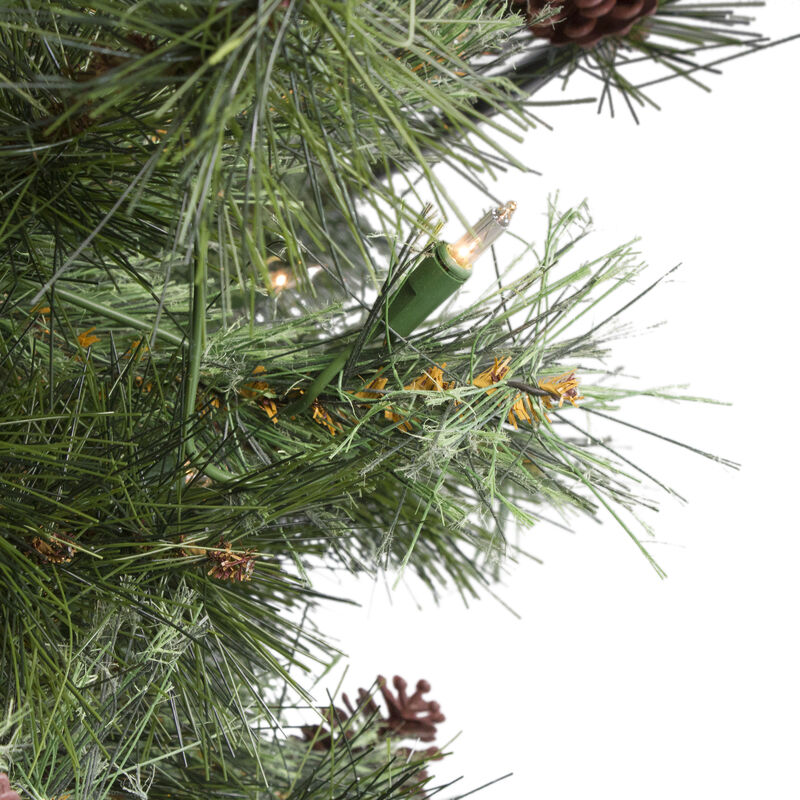 3' Pre-Lit Country Mixed Pine Artificial Christmas Wall or Door Tree - Clear Lights