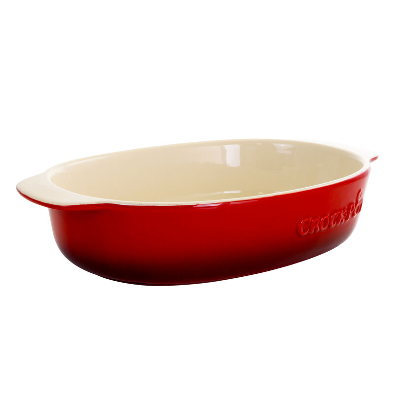 Crock Pot 2.5 Quart Red Stoneware Bake Pan