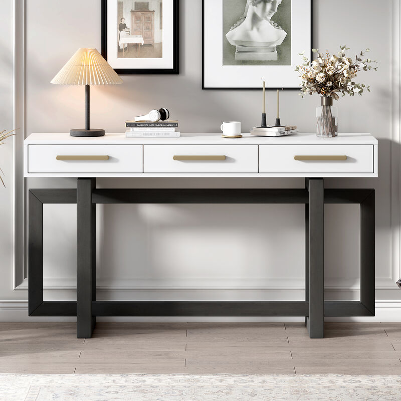 Merax Console Table with 3 Drawers